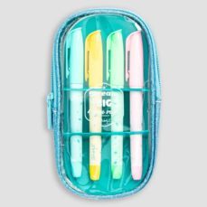 mr. wonderful set of highlighters with pencil case - let the fun begin!-8445641010414