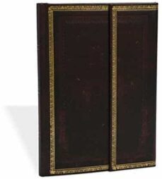 cuaderno paper  colección cuero antiguo marruecos negro midi liso pb8454-9781551568454
