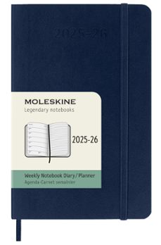 agenda 2025-2026 18 meses semanal pocket azul zafiro tapa blanda moleskine-8056999275464