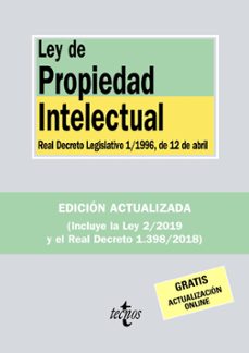 ley de propiedad intelectual: real decreto legislativo 1/1996, de 12 de abril (4ª ed.)-9788430976904