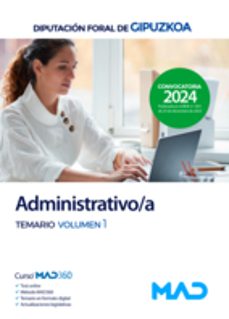administrativo/a diputacion foral de gipuzkoa. temario volumen 1-9788414279014