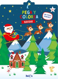 Libro De Navidad Para Colorear Presentado En Sobre De Regalo Kraft Azul Y  Adhesivo De Navidad