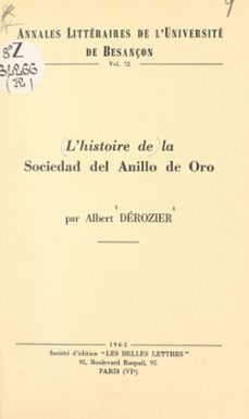 l'histoire de la sociedad del anillo de oro pendant le triennat constitutionnel 1820-1823 (ebook)-albert dérozier-9782402623124