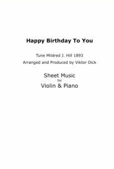 happy birthday to you - tune mildred j. hill 1893 (ebook)-viktor dick-9783955770624