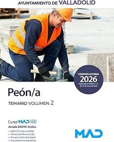 peon / a del ayuntamiento de valladolid temario volumen 2-9791370285524
