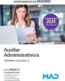 auxiliar administrativo del ayuntamiento de madrid. temario volumen 2-9788414288634