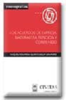 los acuerdos de empresa: naturaleza, funcion y contenido-9788447019434