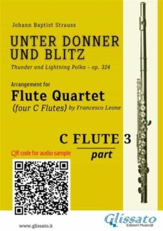 flute 3 part of "unter donner und blitz" for flute quartet (ebook)-9791222000534