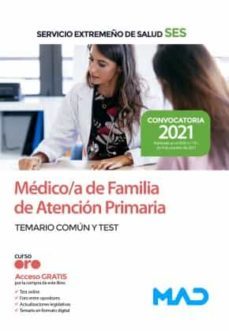 médico/a de familia de atención primaria y pediatra del servicio extremeño de salud (ses). temario común y test-9788414250044