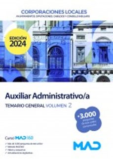 auxiliar administrativo de corporaciones locales. temario general vol. 2-9788414274644