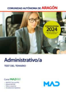 administrativo/a. test del temario comunidad autonoma de aragon-9788414282144