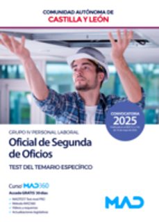 oficial de segunda de oficios (grupo iv personal laboral). test d el temario especifico. comunidad autonoma de castilla y leon-9788414296844