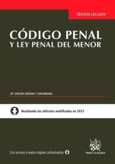 codigo penal y ley penal del menor (20ª ed.)-9788490534144