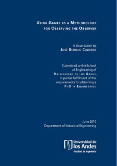 using games as a methodology for observing the observer (ebook)-jose bermeo cabrera-9789586958844