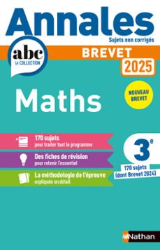 annales abc du brevet 2025 - maths 3e - sujets non corriges + fiches de revisions - epub (ebook)-gilles mora-carole feugere-9782095035754