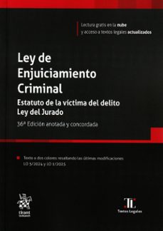 ley de enjuiciamiento criminal (36ª ed)-juan montero aroca-9788410957954