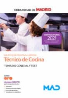 tecnico de cocina de la comunidad de madrid. temario general y test-9788414250754