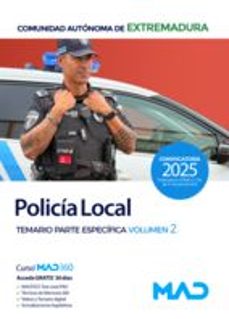 policia local de extremadura. temario parte especifica volumen 2-9788414299654