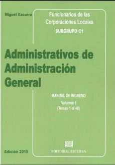 administrativos de administracion general. manual de ingreso, funcionarios de las corporaciones locales. subgrupo c1-9788416190454