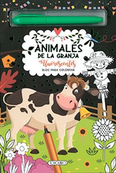 animales de la granja fluorescentes (bloc para colorear)-9788419907554