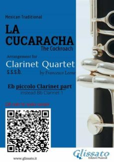 eb piccolo clarinet (instead bb 1) part of "la cucaracha" for clarinet quartet (ebook)-9791221389654