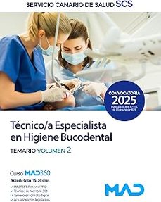 tecnico/a especialista en higiene bucodental del servicio canario de salud. temario volumen 2-9791370281854