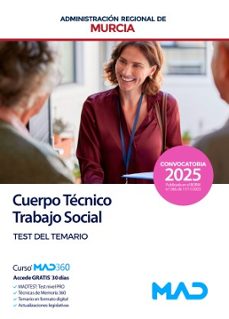 trabajo social (cuerpo técnico) de la comunidad autónoma región d e murcia. test del temario-9791370283254