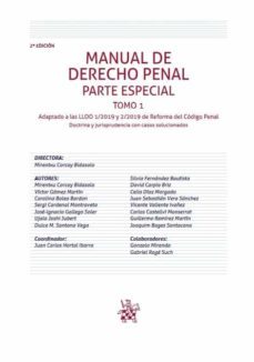 manual de derecho penal: parte especial: tomo 1 (2ª ed.)-juan carlos hortal ibarra-9788413361864