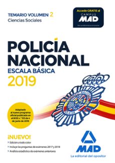 policia nacional escala basica: temario (vol. 2) ciencias sociales-9788414225974