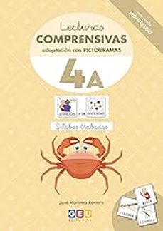 lecturas comprensivas 4a 1ºep con pictogramas pauta montessori silabas trabadas-9788419646774