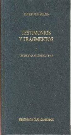 testimonios y fragmentos i (1-318)-9788424927974