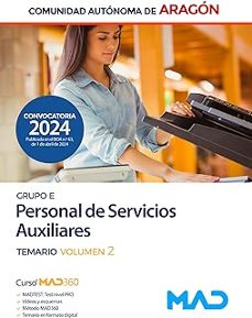 personal de servicios auxiliares (grupo e). temario volumen 2 comunidad autonoma de aragón-9788414281284
