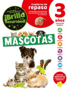 cuaderno de repaso 3 años mascotas poster luminiscente-9788491787884