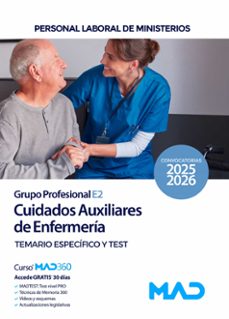 cuidados auxiliares de enfermeria (grupo profesional e2). temario especifico y test 2025-2026-9791370283384