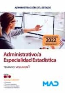 administrativo de la administracion del estado, especialidad estadística. temario (vol. 1)-9788414261194