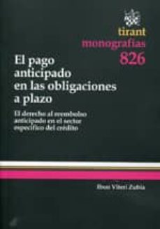 el pago anticipado en las obligaciones a plazo-ibon viteri zubia-9788490048894