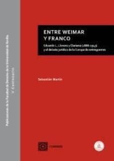 entre weimar y franco: eduardo l. llorens y clariana (1886-1943) y el debate juridico de la europa de entreguerras-9788490456194