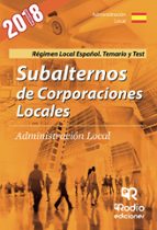 subalternos de corporaciones locales. regimen local español. temario y test-9788416963454 subalternos de corporaciones locales. regimen local español. temario y test-9788416963454