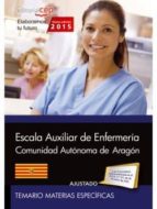CUERPO AUXILIAR. ESCALA AUXILIAR DE ENFERMERÍA COMUNIDAD AUTÓNOMA DE ARAGÓN. TEMARIO MATERIAS ESPECÍFICAS