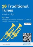 Descargar kindle book 16 TRADITIONAL TUNES - 64 EASY TRUMPET/CORNET OR TROMBONE T.C. DUETS (VOL.2) de  9791221330854