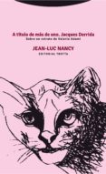a titulo de mas de uno: sobre un retrato de valerio adami-jean-luc nancy-9788498795974 a titulo de mas de uno: sobre un retrato de valerio adami-jean-luc nancy-9788498795974