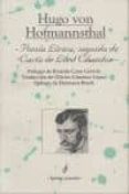 poesia lirica, seguida de carta de lord chados-hugo von hofmannsthal-9788495142184 poesia lirica, seguida de carta de lord chados-hugo von hofmannsthal-9788495142184