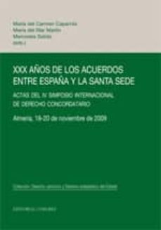 Portada de XXX AÑOS DE LOS ACUERDOS ENTRE ESPAÑA Y LAS SANTA SEDE