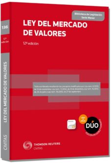 Portada de LEY DEL MERCADO DE VALORES (12ª ED.) (DUO)