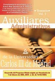 Cronouno.es Auxiliares Administrativos De La Universidad Carlos Iii De Madrid : Temario (Vol. I) Image