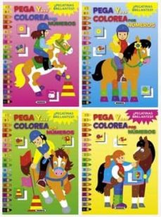 Portada de PEGA Y... COLOREA POR NUMEROS (4 TITULOS).