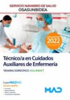 Portada de TECNICO EN CUIDADOS AUXILIARES DE ENFERMERIA DEL SERVICIO NAVARRO DE SALUD-OSASUNBIDEA: TEMARIO ESPECIFICO (VOL. 1)